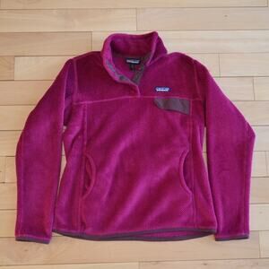 Patagonia Snap-T Quarter Button Fleece with Pockets Pink Magenta Size Medium